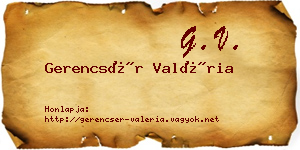 Gerencsér Valéria névjegykártya